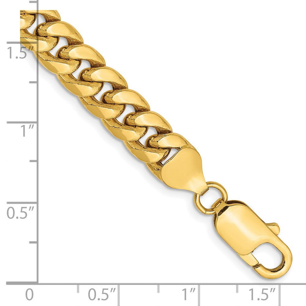 14K Semi-Solid Miami Cuban with Lobster Clasp Bracelet