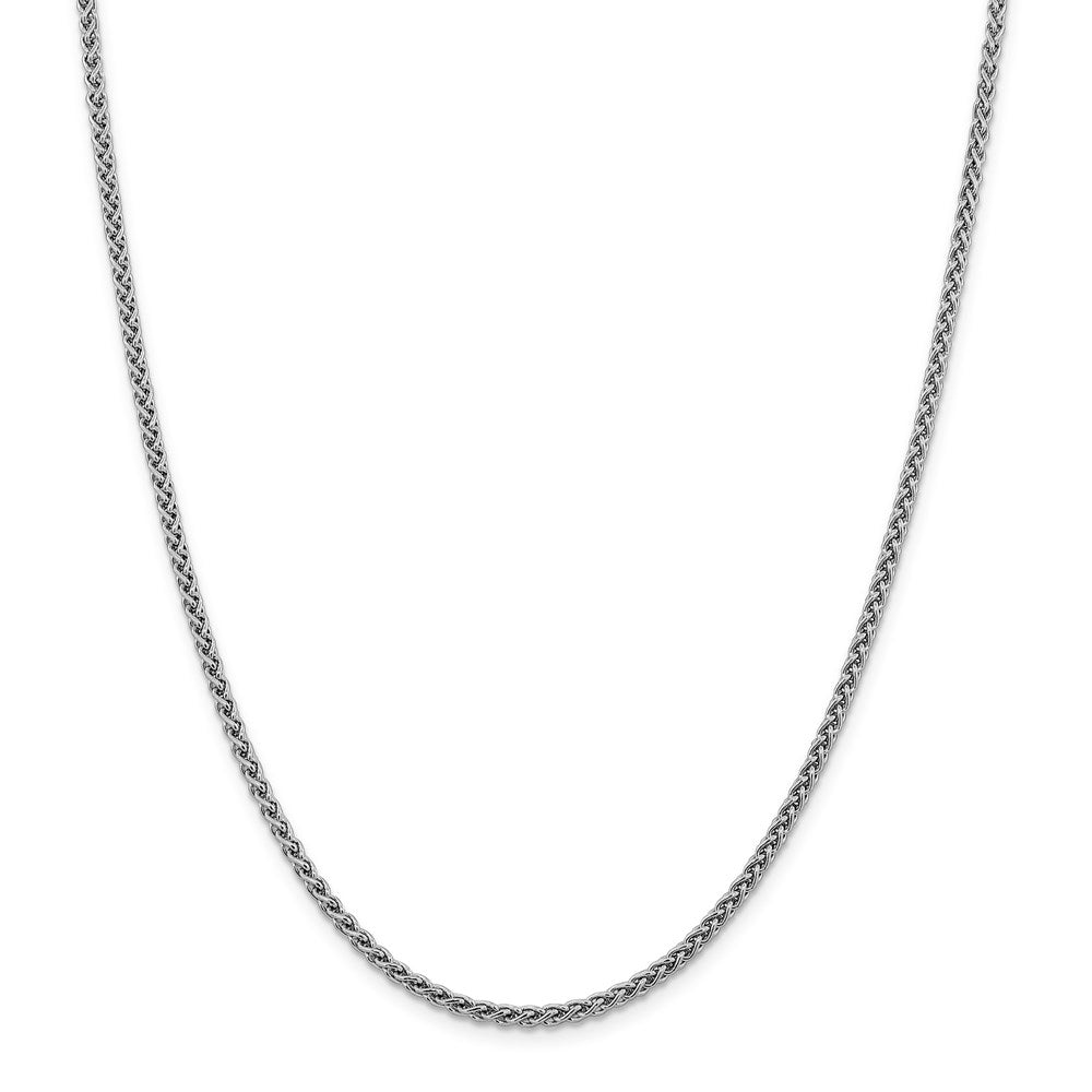 14k White Gold Semi-solid Wheat Chain