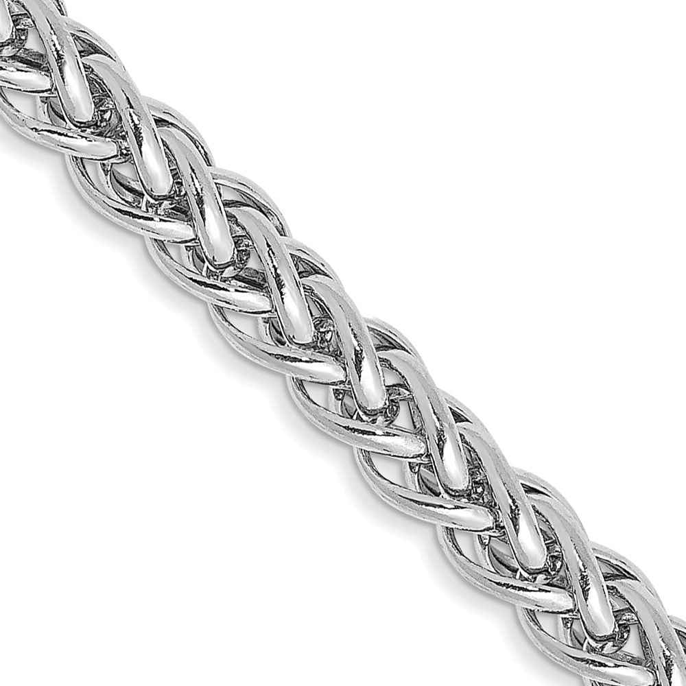 14K White Gold Semi-Solid 3-Wire Wheat with Lobster Clasp Chain