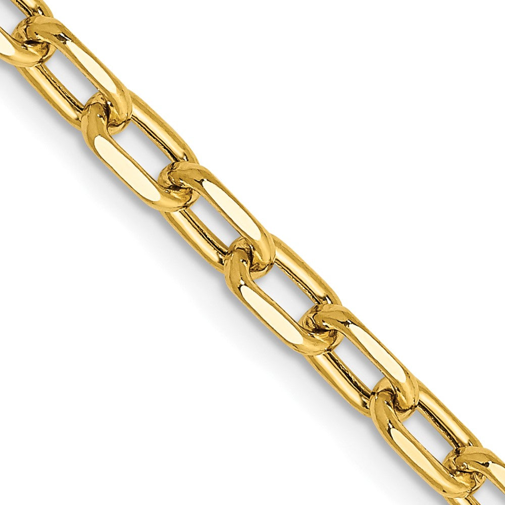 14K Semi-Solid Diamond-cut Open Link Cable with Lobster Clasp Chain