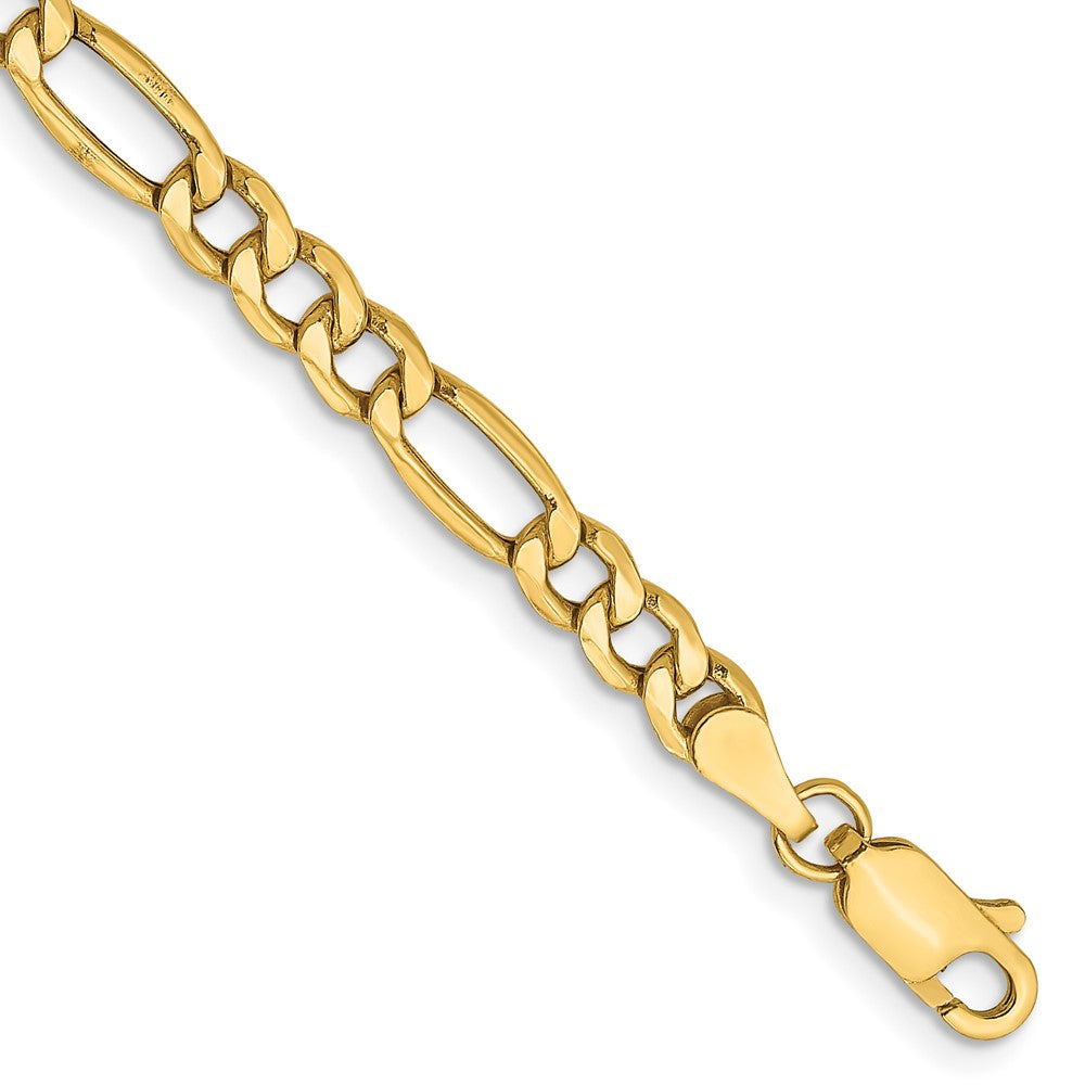 14K 7 inch 4.2mm Semi-Solid Figaro with Lobster Clasp Bracelet