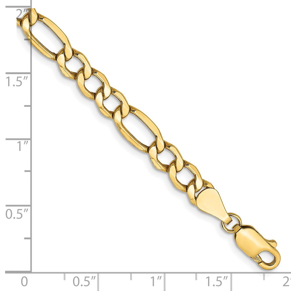 14K 8 inch 5.75mm Semi-Solid Figaro with Lobster Clasp Bracelet