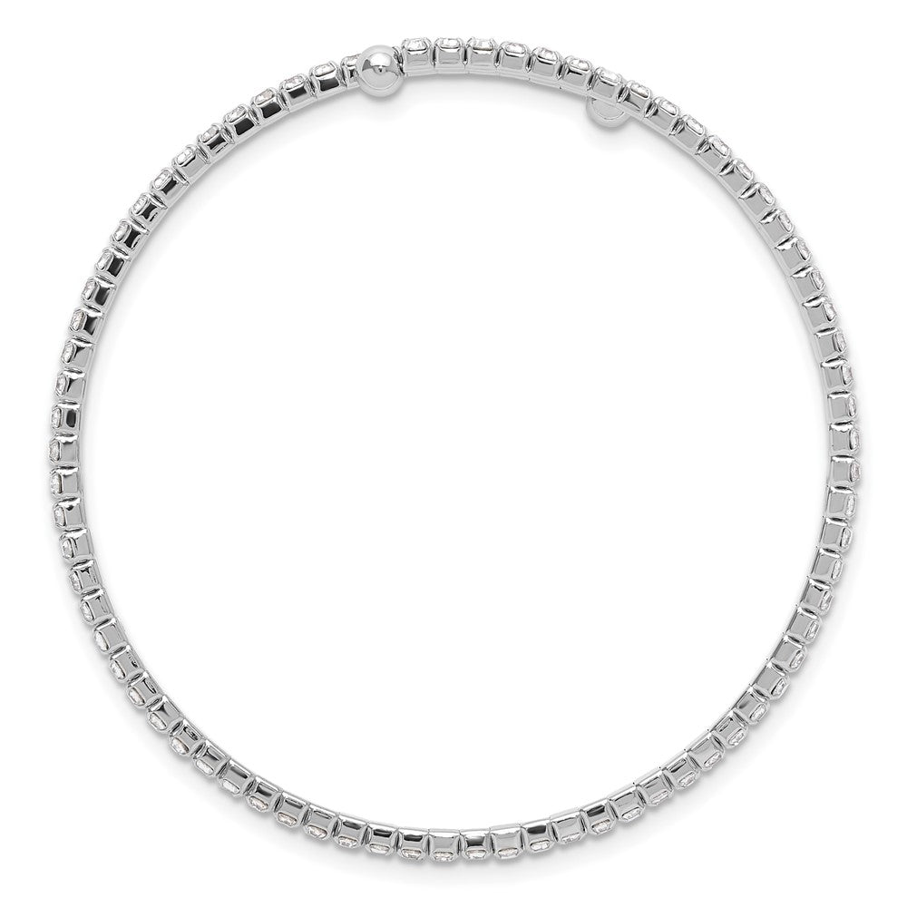 Silver-tone Crystal Single Row Wrap Bracelet