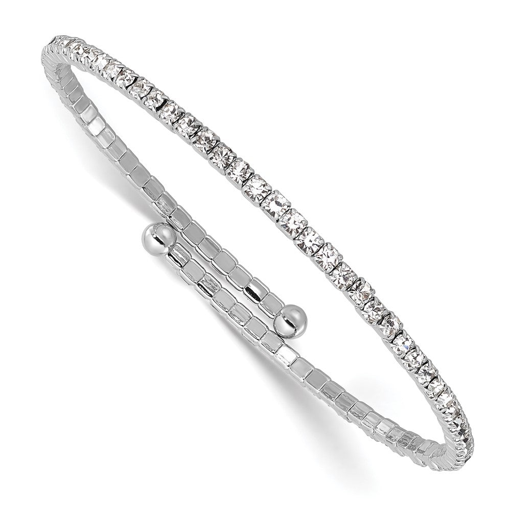 Silver-tone Crystal Single Row Wrap Bracelet