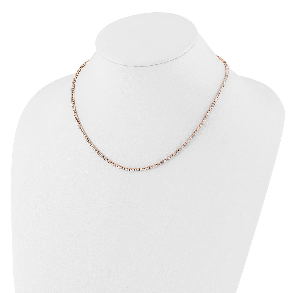 Flash Rose-Tone Polished Crystal Necklace