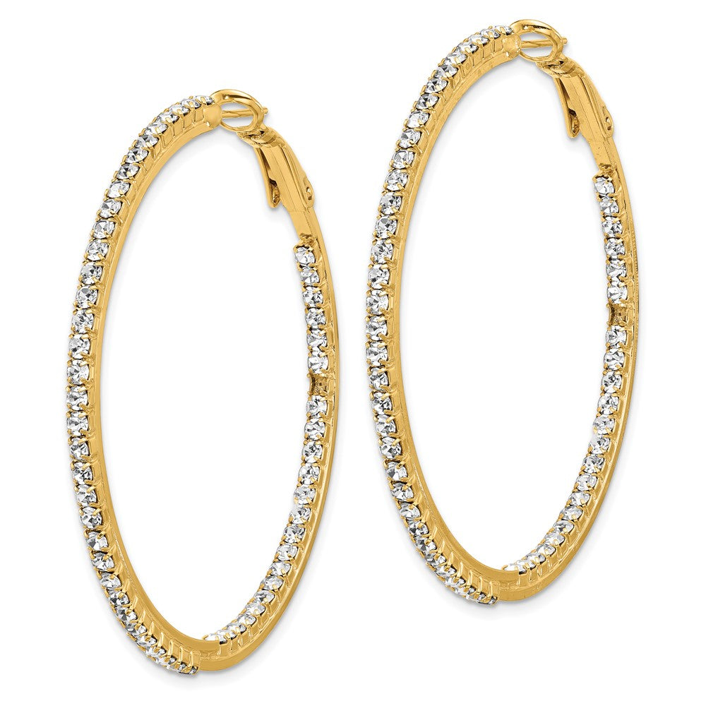 Flash Gold-tone Crystal In & Out Hoop Earrings