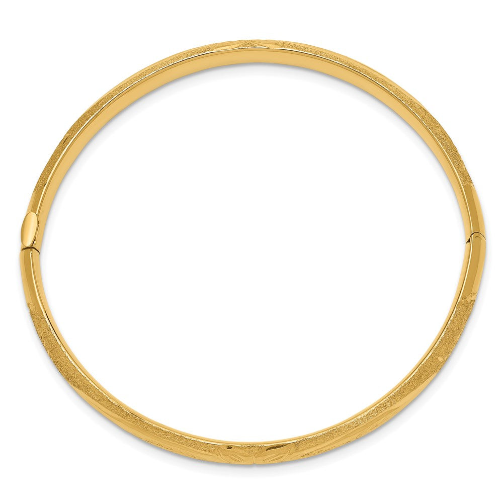 14k 3/16 Florentine Hinged Bangle