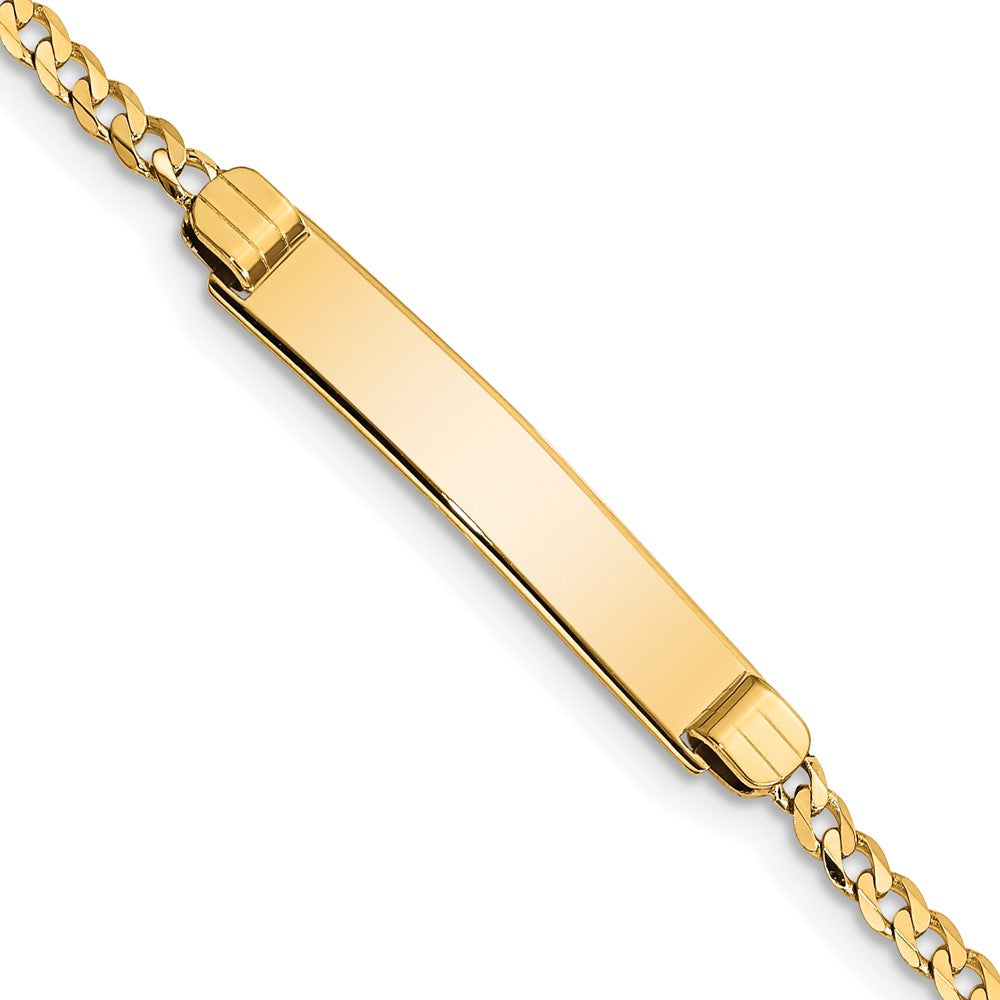 14k Polished Solid Chain/Solid Plate Curb Link 26x Plate ID Bracelet