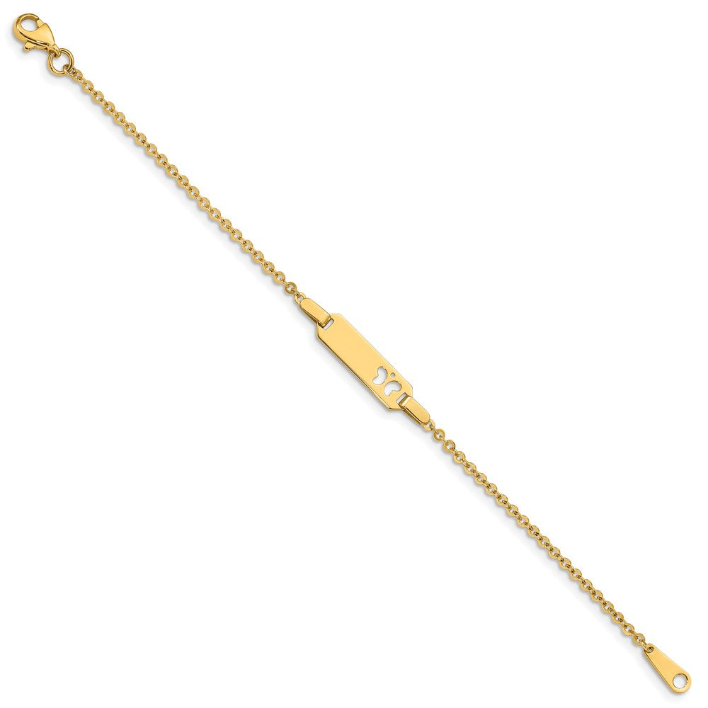 14K Polished Cut-out Butterfly 18x Plate ID Bracelet