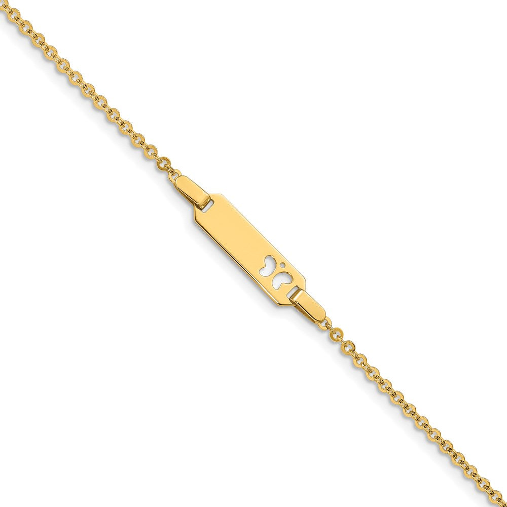14K Polished Cut-out Butterfly 18x Plate ID Bracelet