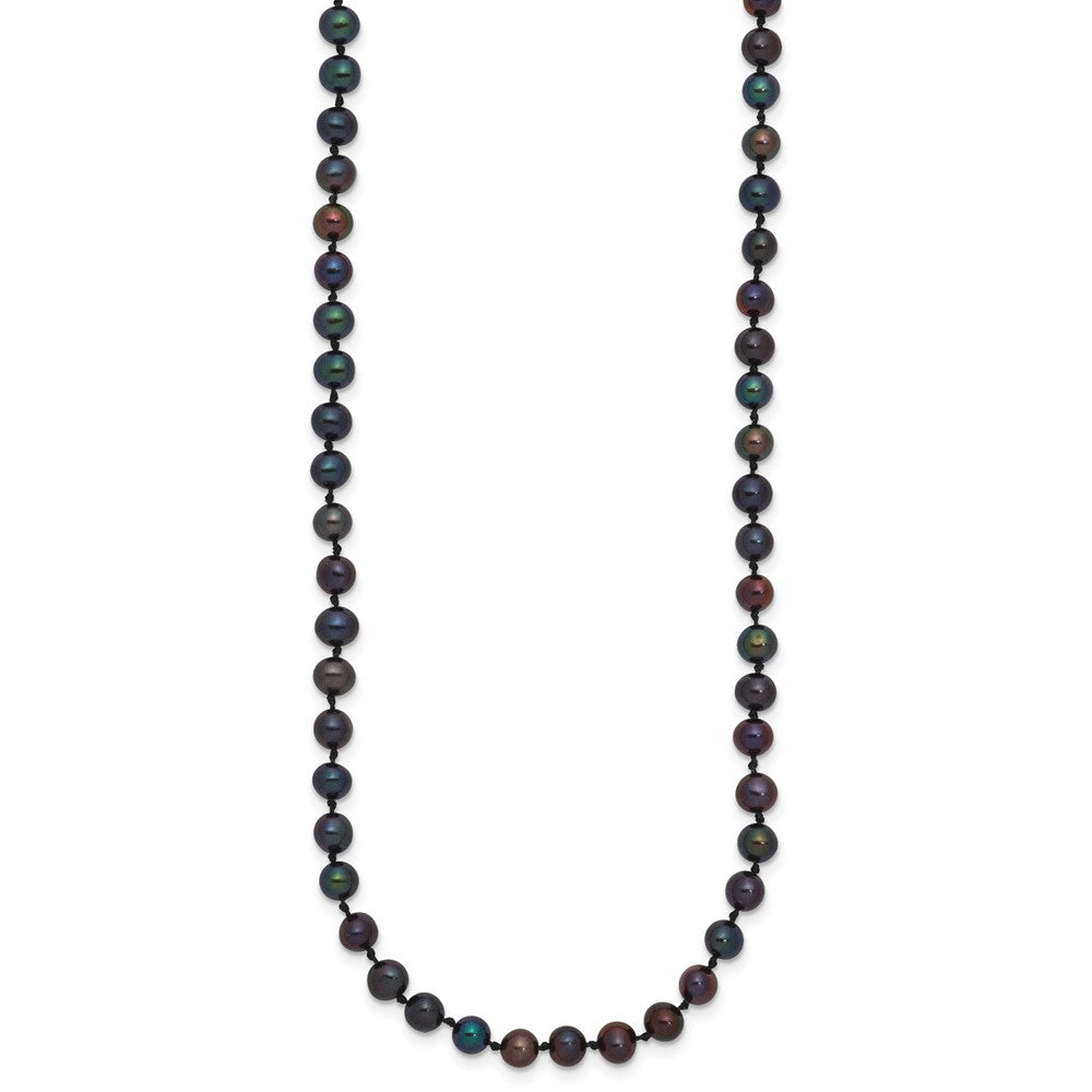 14k 4- Black Near Round Freshwater Cultured Pearl Necklace