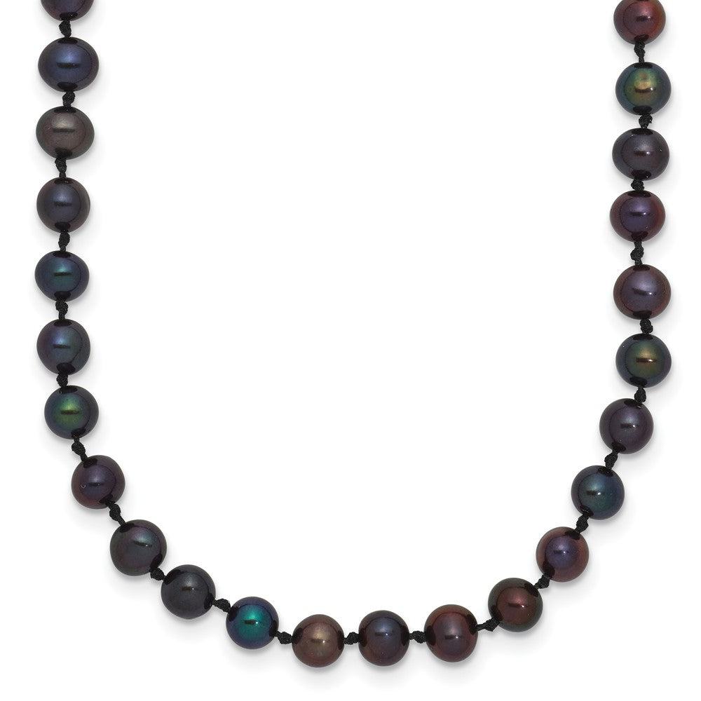 14k 4- Black Near Round Freshwater Cultured Pearl Necklace