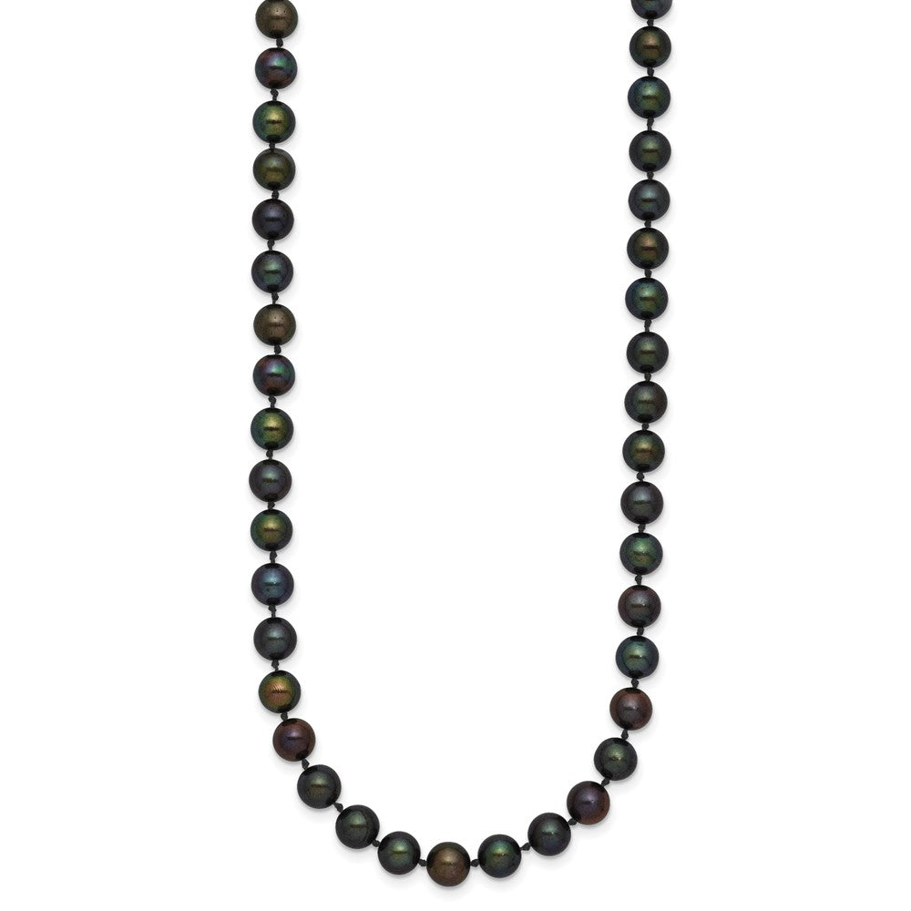 14k 5- Black Near Round Freshwater Cultured Pearl Necklace