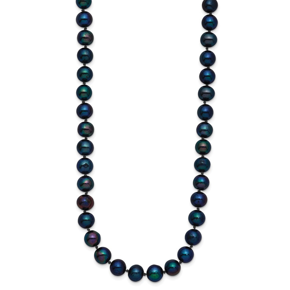 14k 6- Black Near Round Freshwater Cultured Pearl Necklace