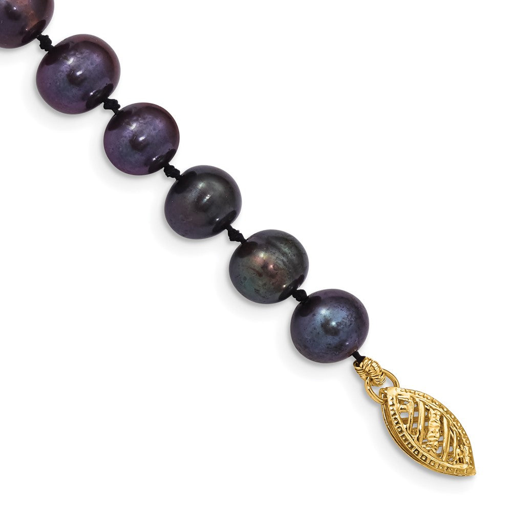 14k 6- Black Near-Round Freshwater Cultured Pearl Bracelet