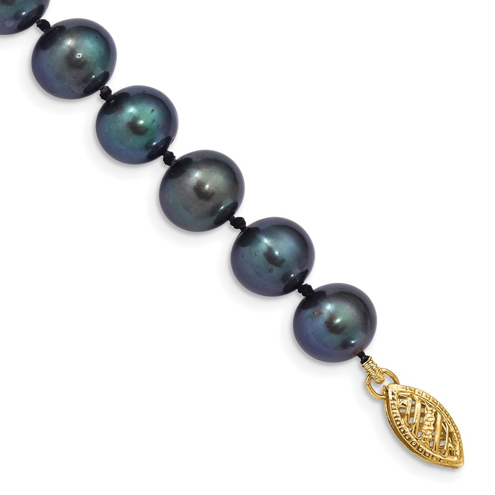 14k 8- Black Near-Round Freshwater Cultured Pearl Bracelet