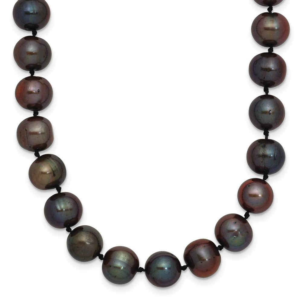 14k 8- Black Near Round Freshwater Cultured Pearl Necklace