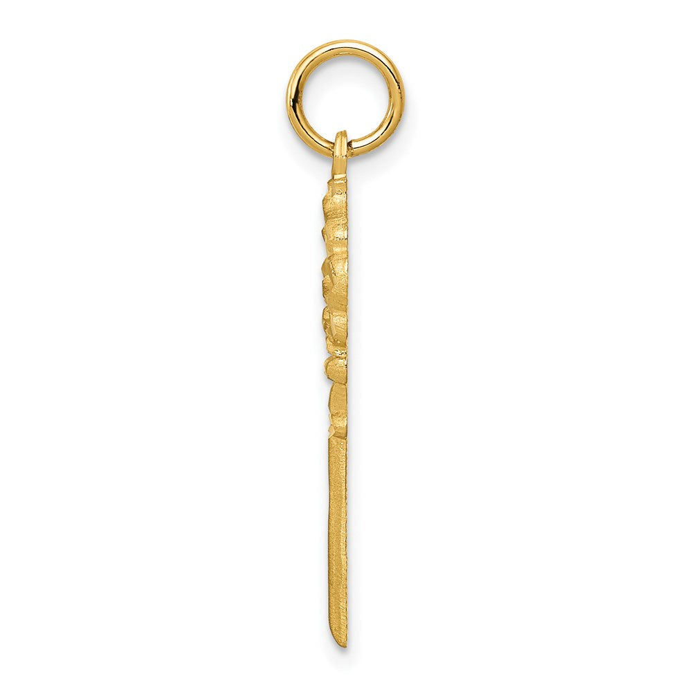 14K Polished Fancy Edge Key Charm