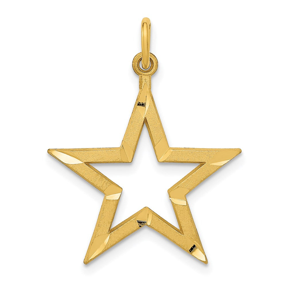 14k Diamond-cut Star Charm