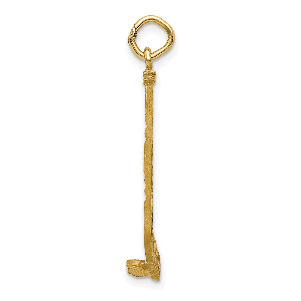 14k Satin D/C Hockey Stick Charm