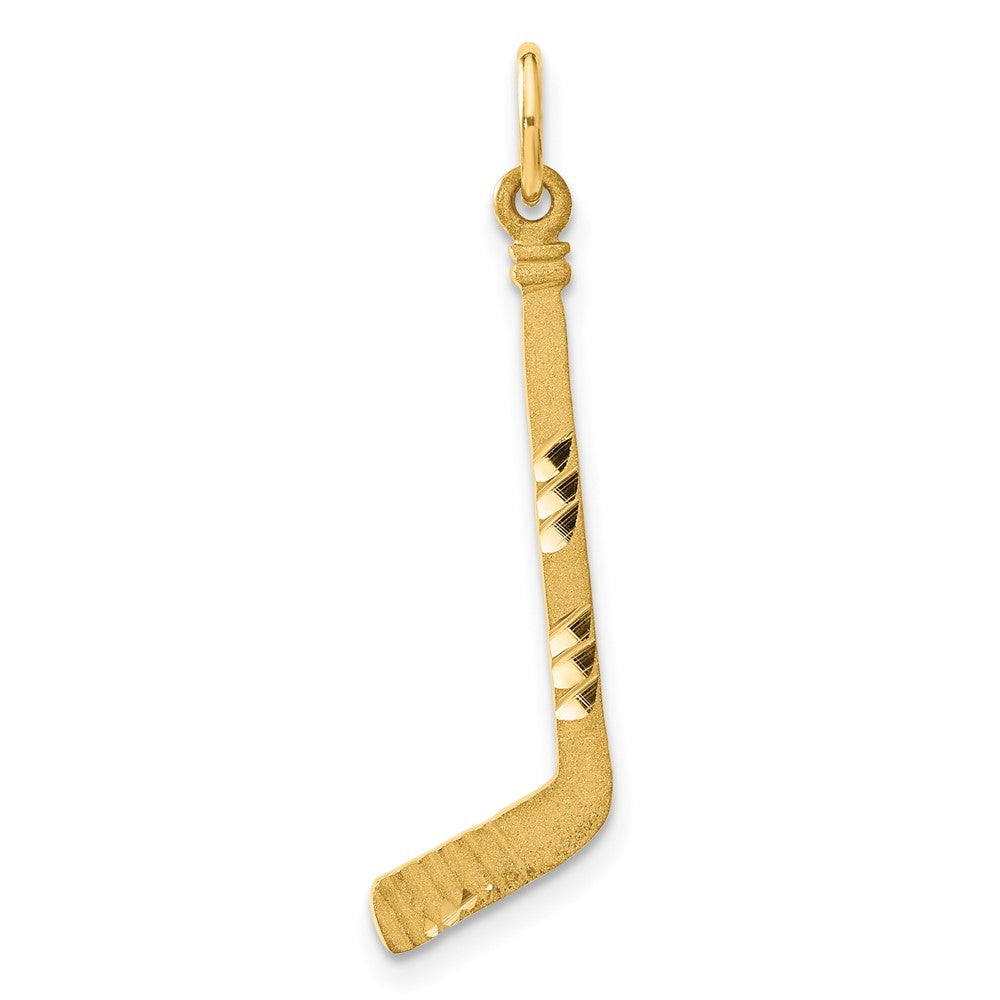 14k Satin D/C Hockey Stick Charm