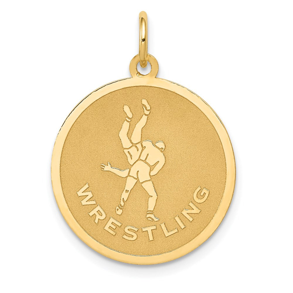 14k WRESTLING Engravable Disc Charm