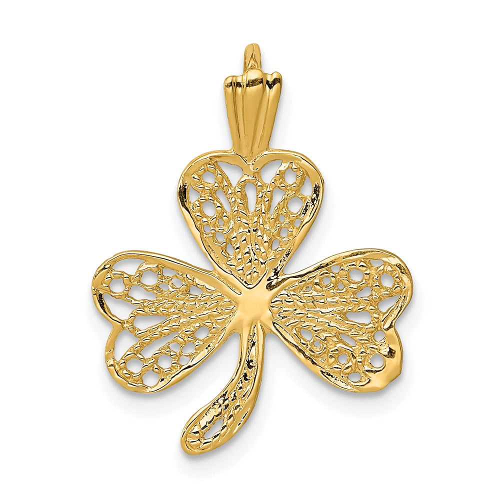 14k Filigree Shamrock Charm