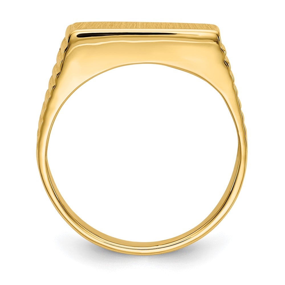 14k 15.0x Rectangle Open Back Mens Signet Ring