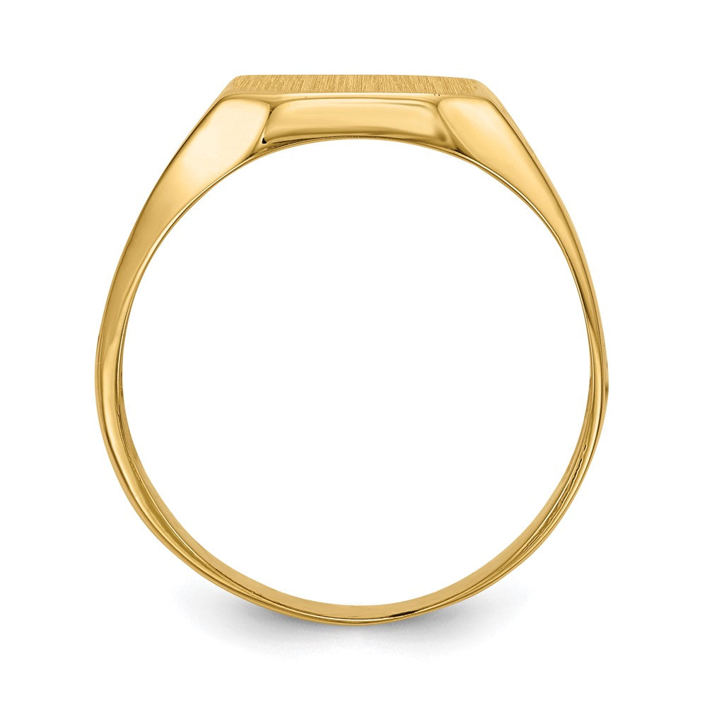 14k 10.5x Octagon Open Back Mens Nugget Signet Ring