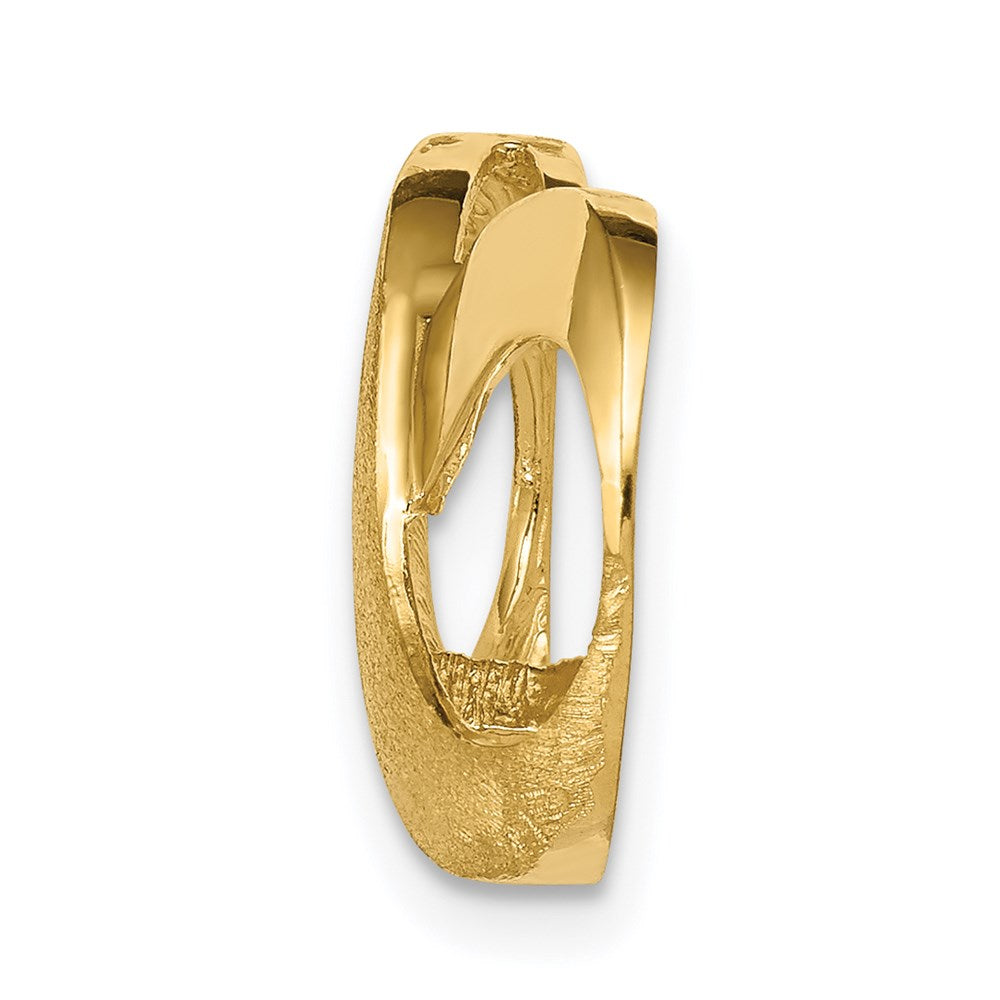 14k Polished and Textured Infinity Slide Fits up to Regular/ Fancy or Reversible Omega