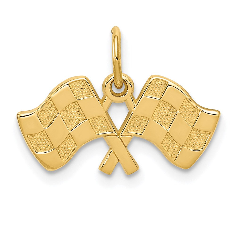 14k Racing Flags Charm