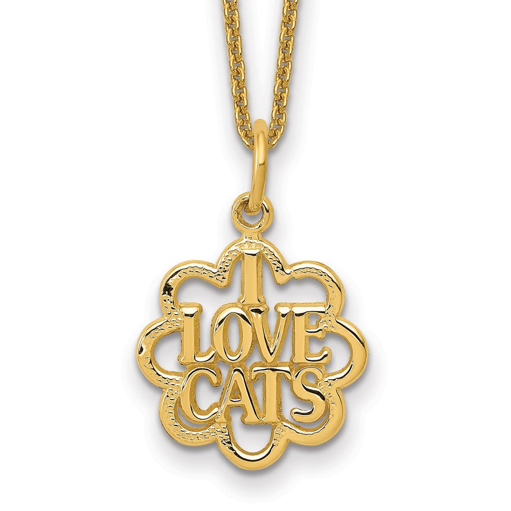 14k I LOVE CATS Necklace