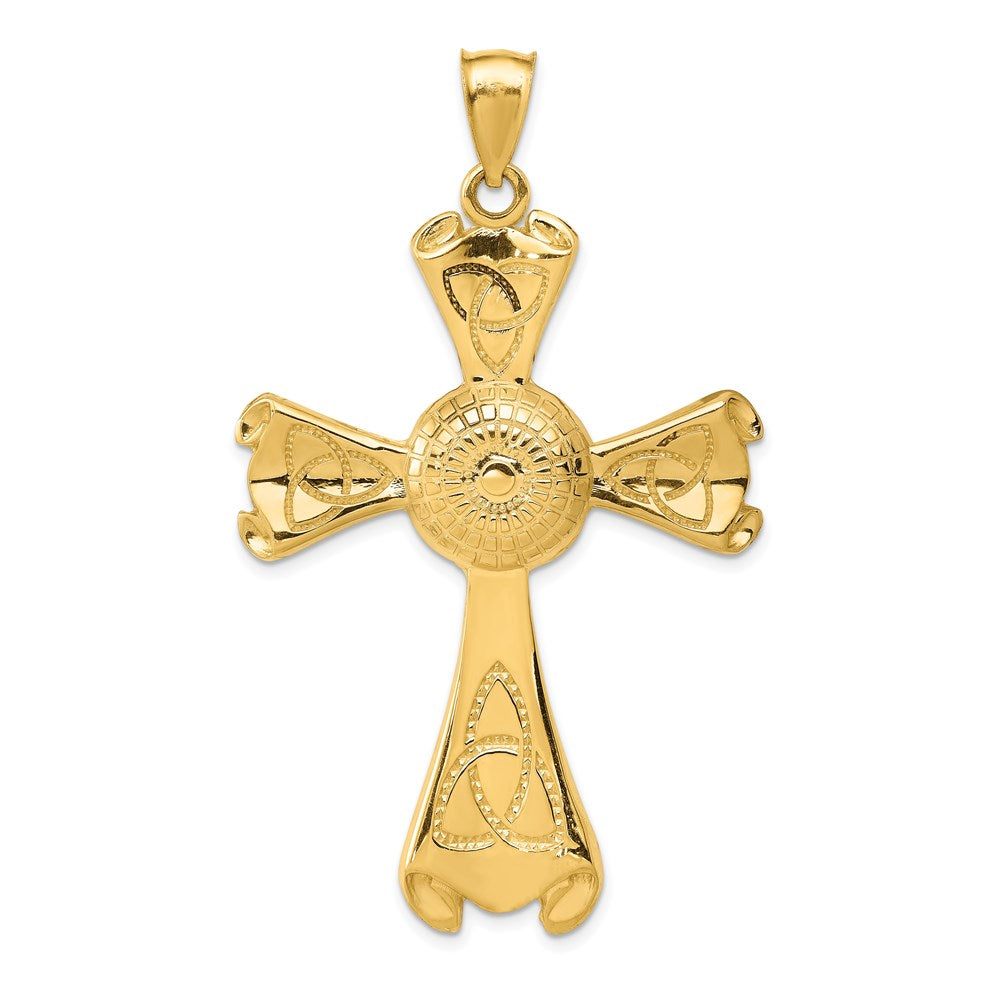 14k Large Polished Celtic Cross Pendant