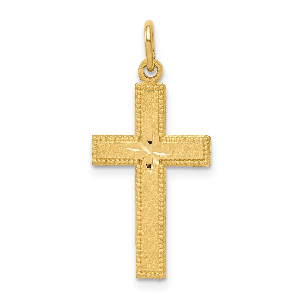 14K Diamond-cut Cross Pendant