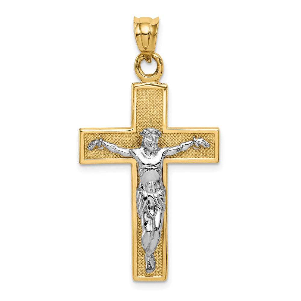 14k Two-tone Crucifix Pendant