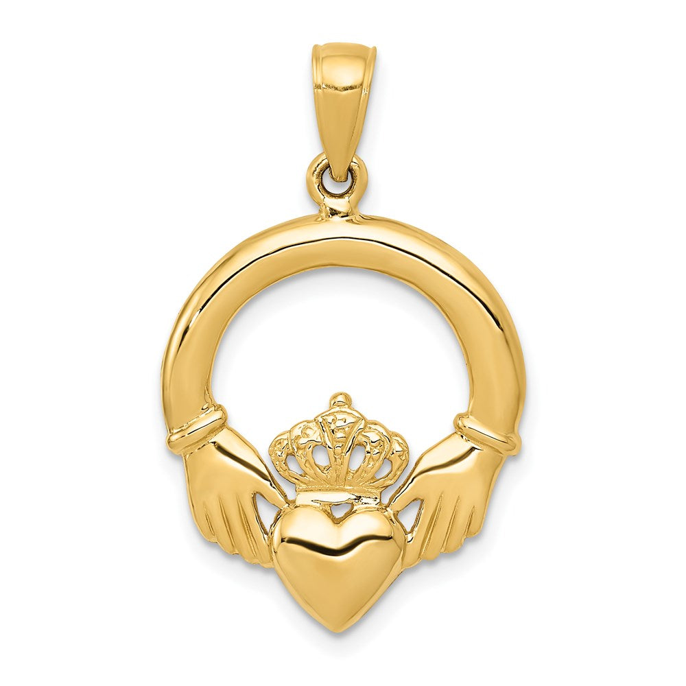 14k Polished Claddagh Pendant