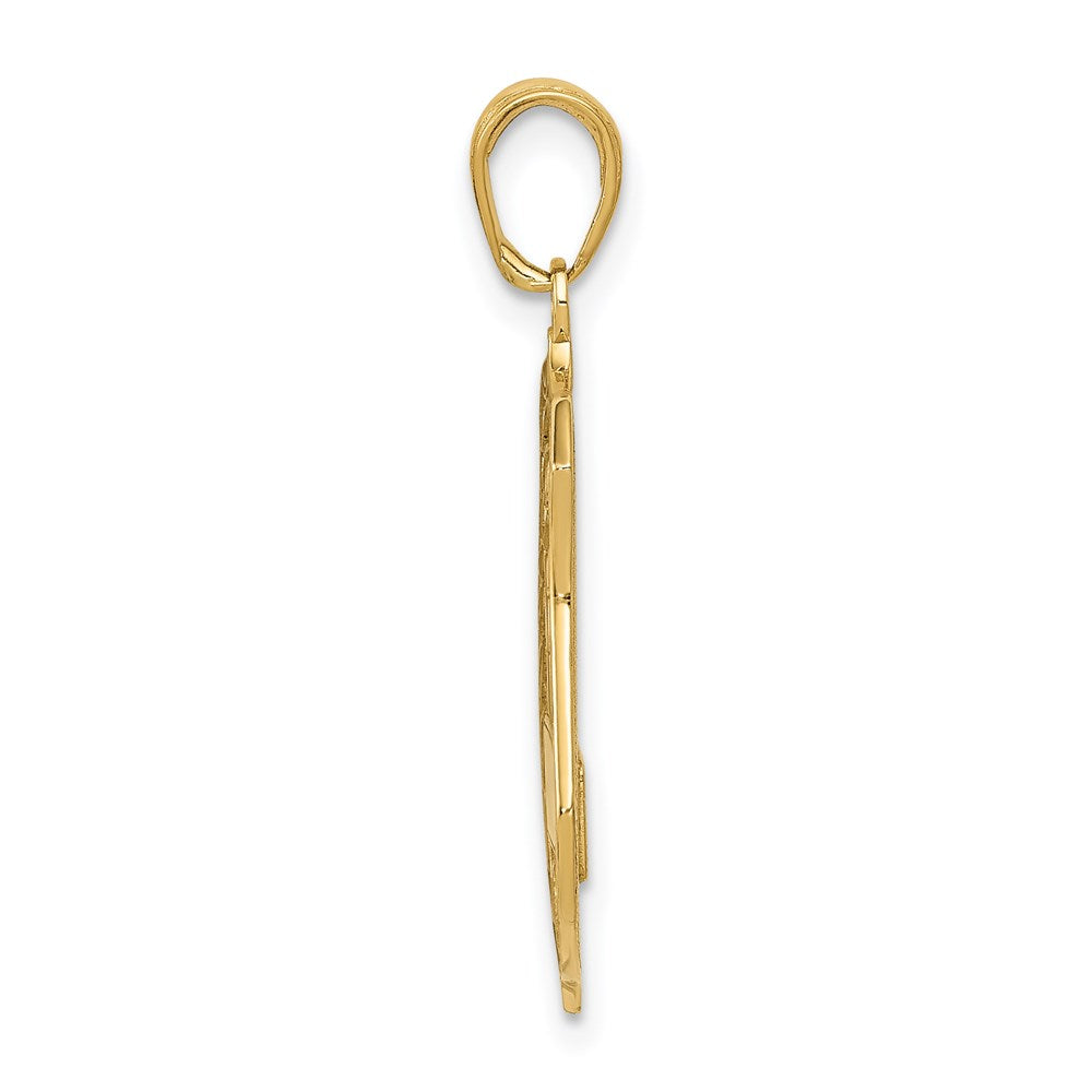 14k Large POLICE Badge with Engravable Area Pendant