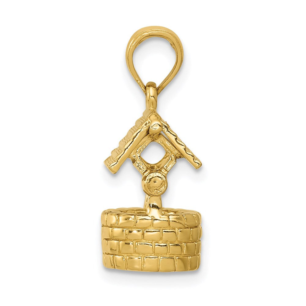 14k Polished 3-D Moveable Wishing Well Charm