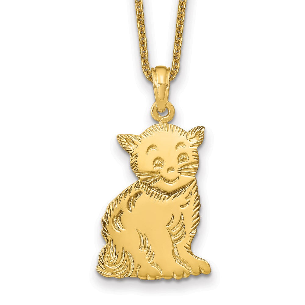 14k Polished Cat Necklace