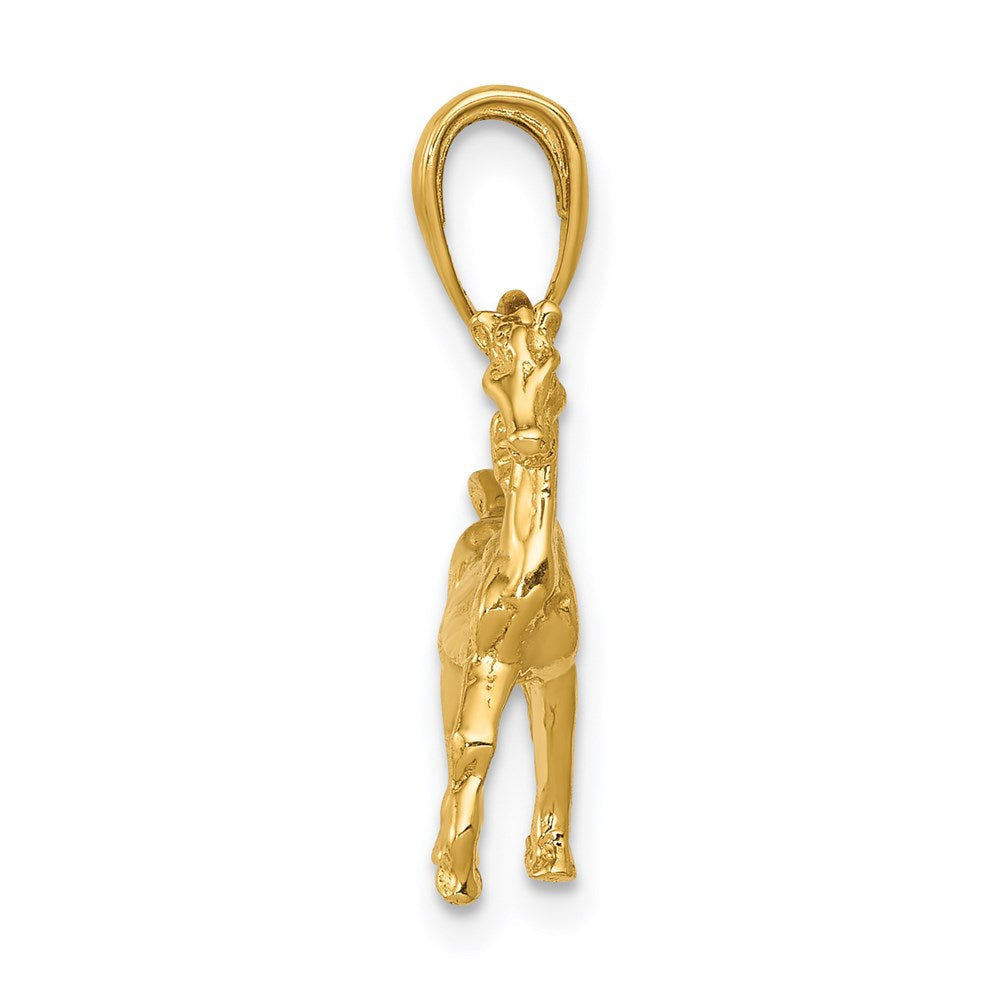 14k Solid Polished 3-D Horse Charm