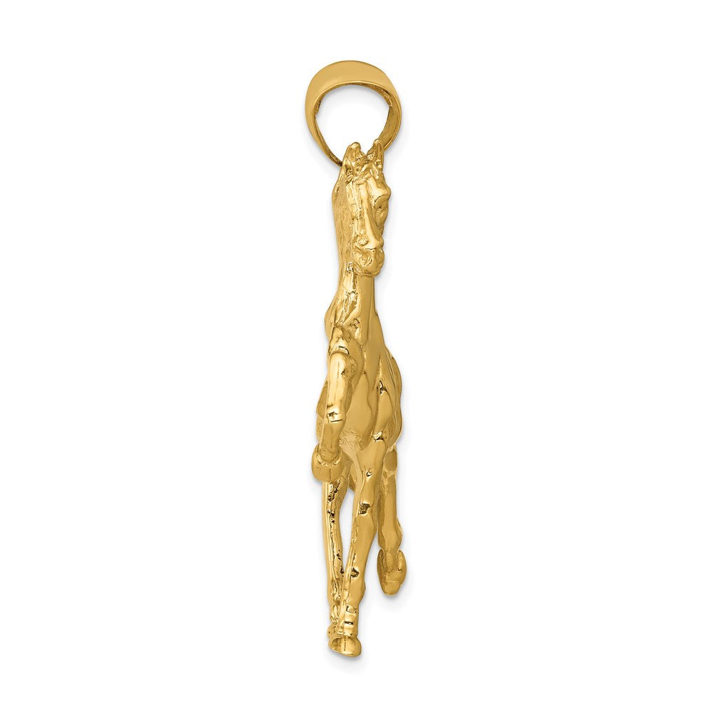 14k Large Solid Polished Open-Backed Horse Pendant