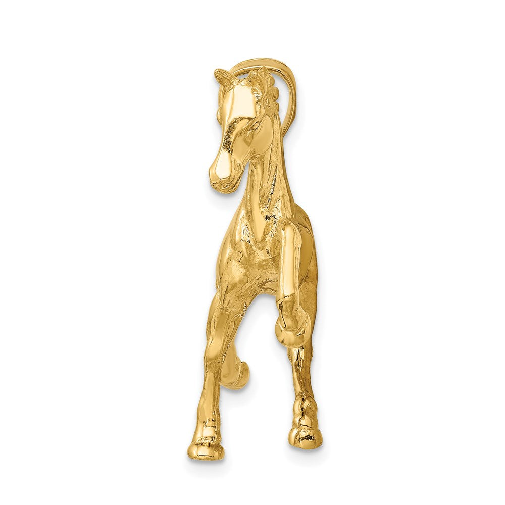 14k Hollow Polished 3-D Tennessee Walking Horse Charm