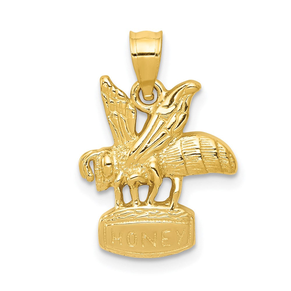 14k Bee on HONEY Jar Pendant