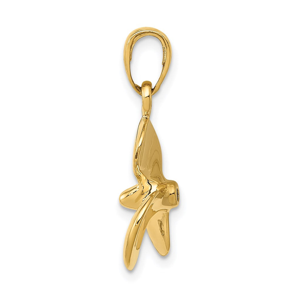 14K Polished 3-D Propeller Pendant