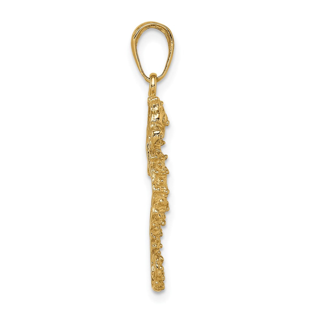 14k Polished Open-Backed Seahorse Pendant