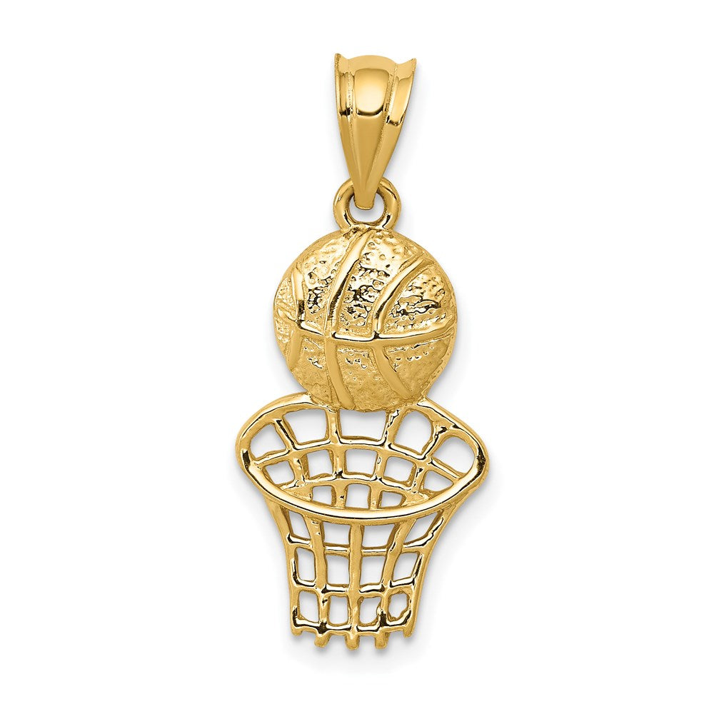 14K Basketball and Net Charm