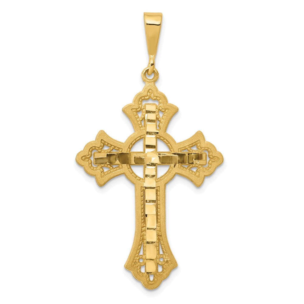 14k Diamond-cut Celtic Cross Pendant