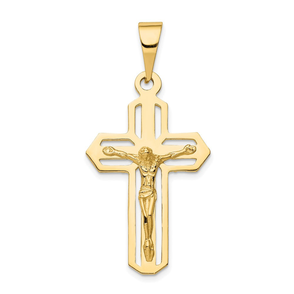 14k Polished Cut-out Crucifix Pendant
