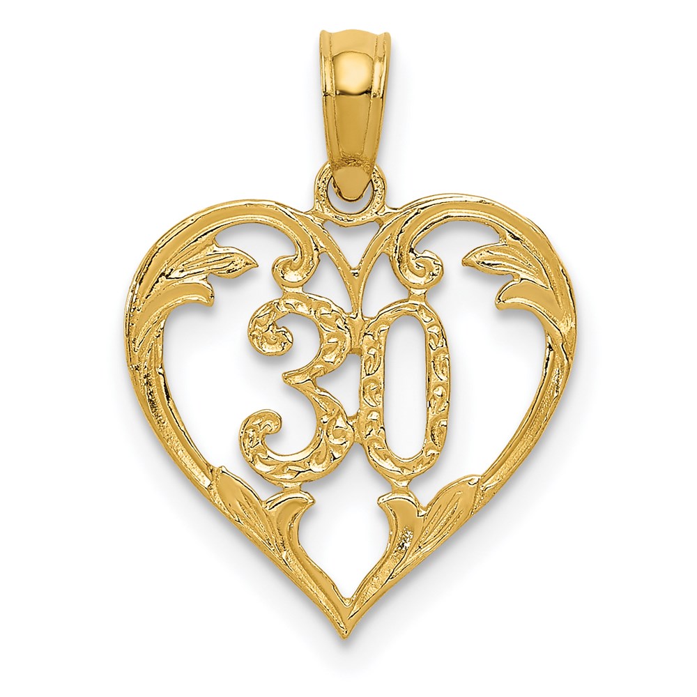 14k Heart Cut-out Pendant