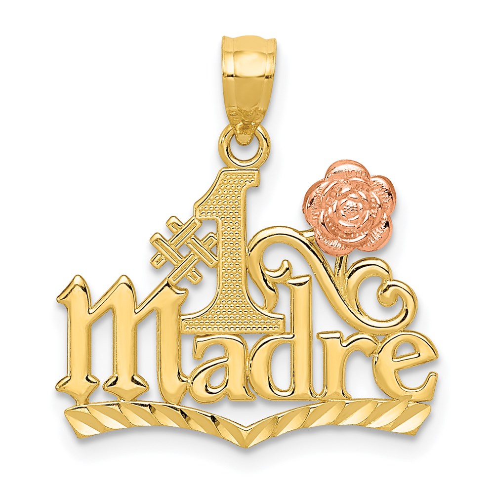 14k Yellow and Rose Gold #1 MADRE Pendant